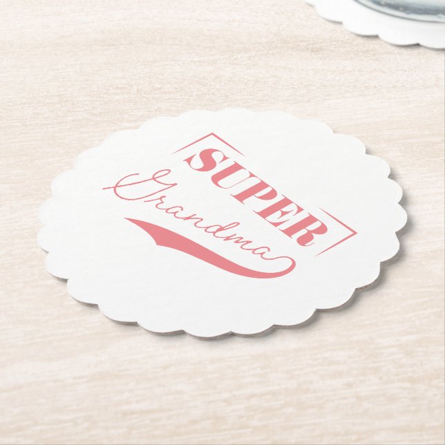 Super Grandma Paper Coaster (Angled)