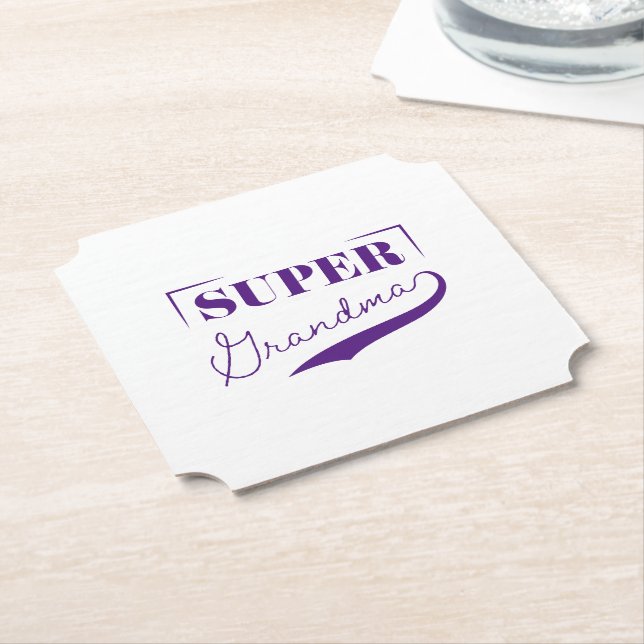 Super Grandma Paper Coaster (Angled)