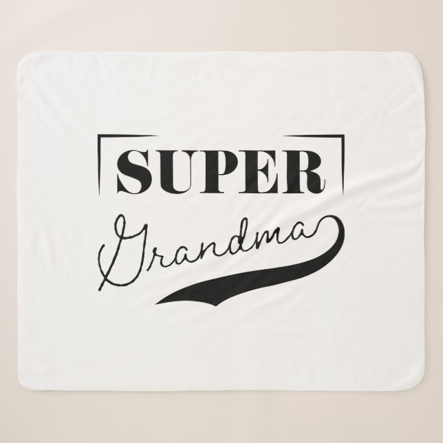 Super Grandma Sherpa Blanket (Front (Horizontal))