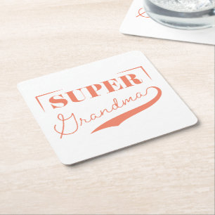 Super Grandma Square Paper Coaster