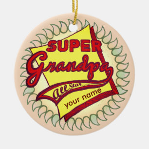 Super Grandpa  Ceramic Tree Decoration