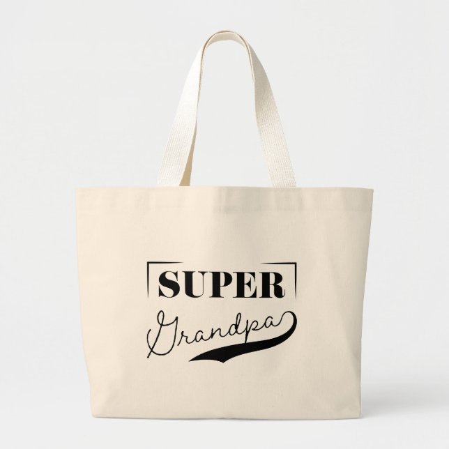 Super Grandpa Large Tote Bag (Front)