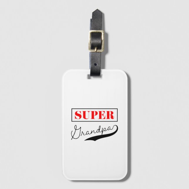 Super Grandpa Luggage Tag (Front Vertical)