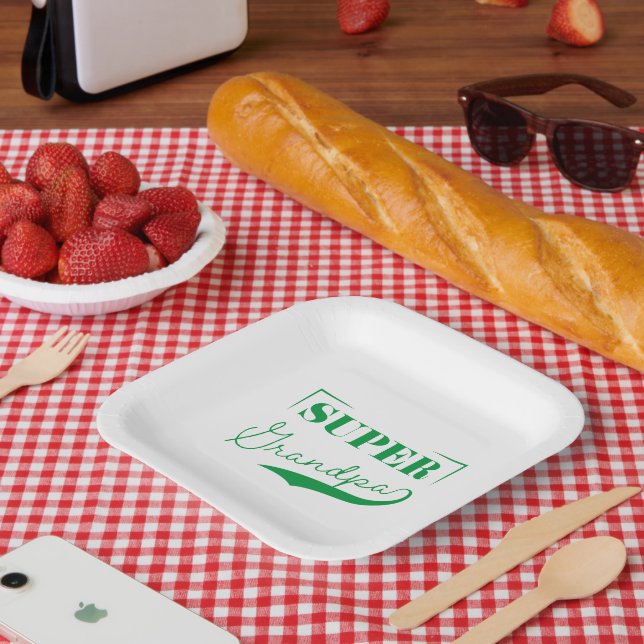 Super Grandpa Paper Plate (Picnic)