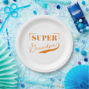 Super Grandpa Paper Plate