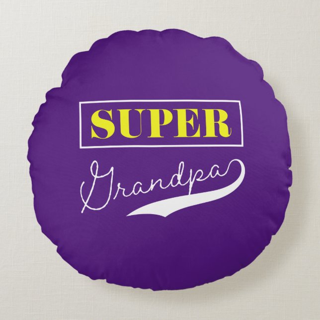 Super Grandpa Round Cushion (Front)