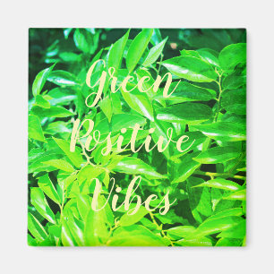 Super Green Positive Vibes Leaves Magnet