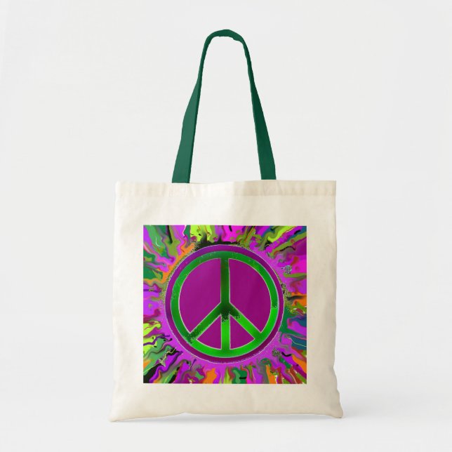 SUPER Groovy Peace Sign Tote Bag (Front)