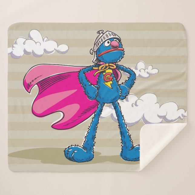 Super Grover Sherpa Blanket (Front (Horizontal))