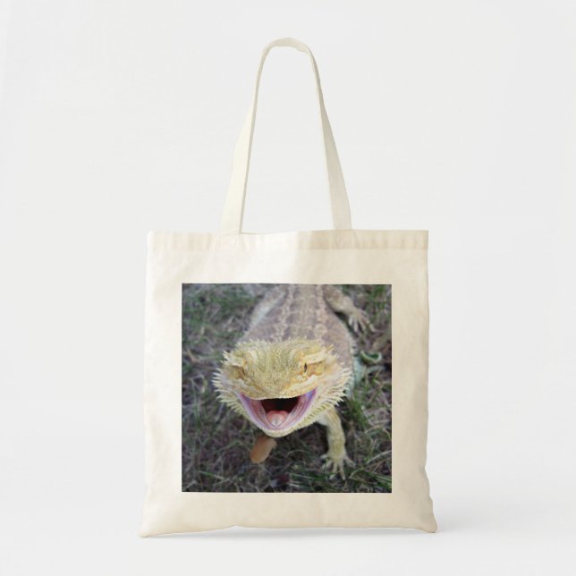 Super Happy Bearded Dragon Tote Bag (Front)