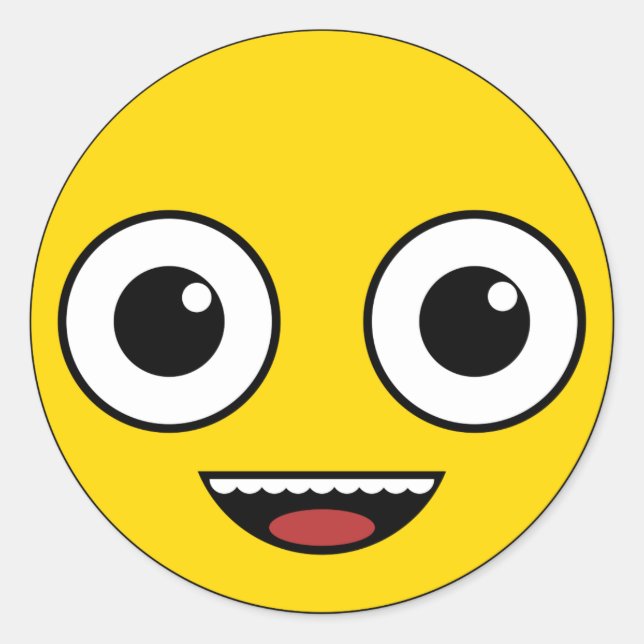 Super Happy Face Classic Round Sticker (Front)