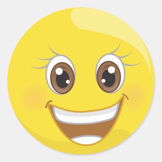 Super Happy Smile Emoji  Stickers Zazzle co uk
