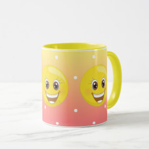 Super Happy Yellow Emoji Dots Mug