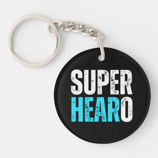 Super Hearo - Deaf / Cochlear Implant Warrior  Key Ring (Front)