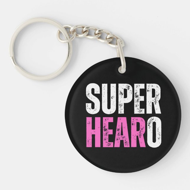 Super Hearo - Deaf / Cochlear Implant Warrior  Key Ring (Front)