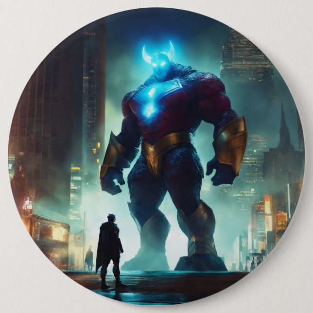 Super hero  6 cm round badge (Front)