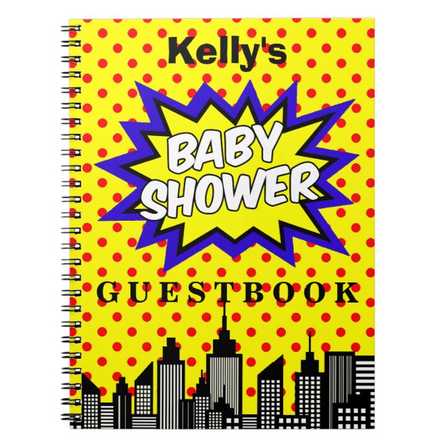 Super Hero Baby Shower Custom Guest Book (Front)