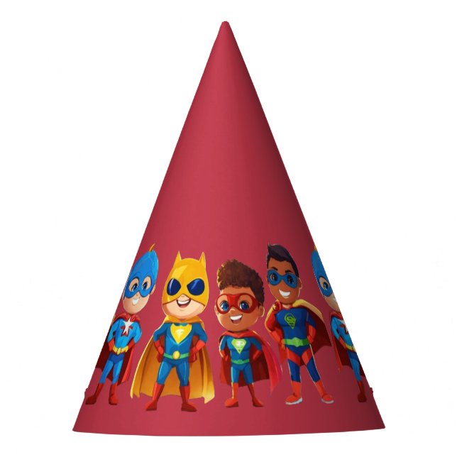 super hero birthday party hat (Front)