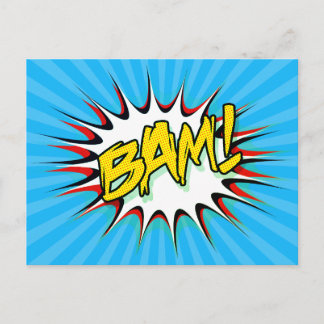 Super Hero Classic Bam! Action Bubble Postcard