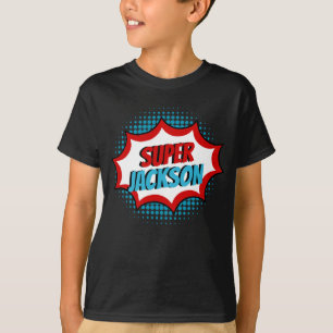 Super Hero Comic Book Style Blue And Red T-Shirt
