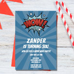 Super Hero Comic Boy Birthday Party Invitation<br><div class="desc">Calling all superheroes! Make your child's birthday an action-packed adventure with our Super Hero Comic Boy Birthday Party Invitation! Designed to ignite excitement and unleash the superhero within, this invitation sets the stage for an epic celebration. Featuring vibrant comic book-style graphics and bold superhero motifs, this invitation instantly captures the...</div>