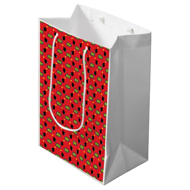 Super Hero Comics Colourful Bombs Bang Boom Fun  Medium Gift Bag (Front Angled)