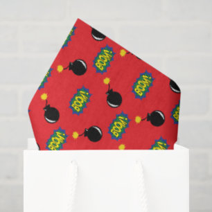 Super Hero Comics Colourful Bombs Bang Boom Tissue Paper