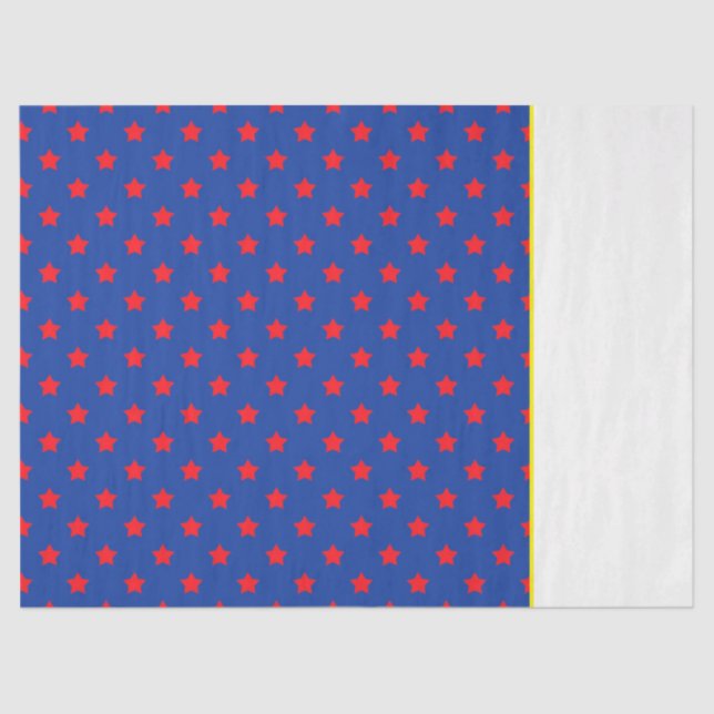 Super Hero Comics Red Blue Stars Superhero Fun Tissue Paper (Front)