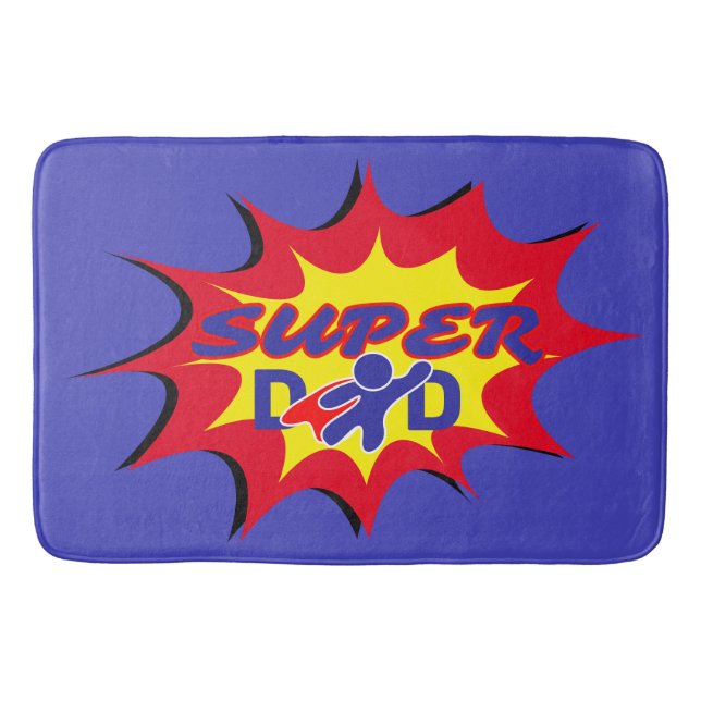 Super Hero Dad Comic Book Father's Day  Bath Mat (Front)