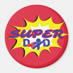 Super Hero Dad Comic Book Father's Day  Magnet