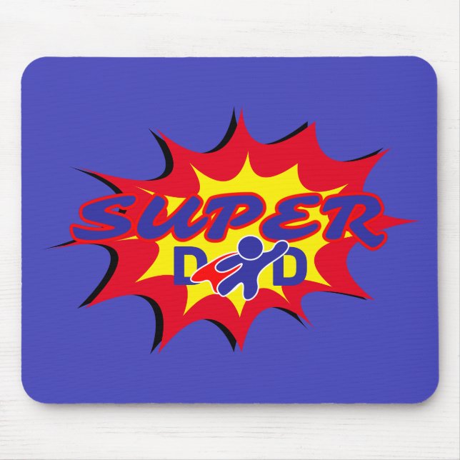 Super Hero Dad Comic Book Father's Day  Mouse Mat (Front)
