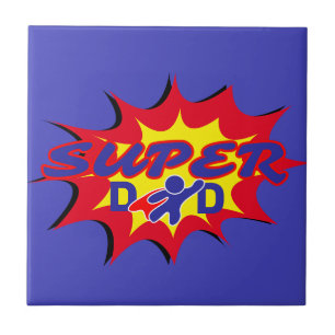 Super Hero Dad Comic Book Father's Day Tile