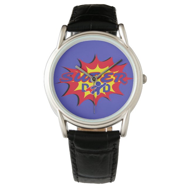 Super Hero Dad Comic Book Father's Day  Watch (Front)