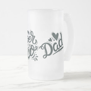 Super Hero Dad Frosted Glass Beer Mug