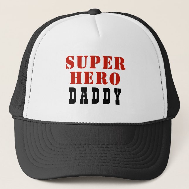 Super Hero Daddy Father Dad Trucker Hat (Front)