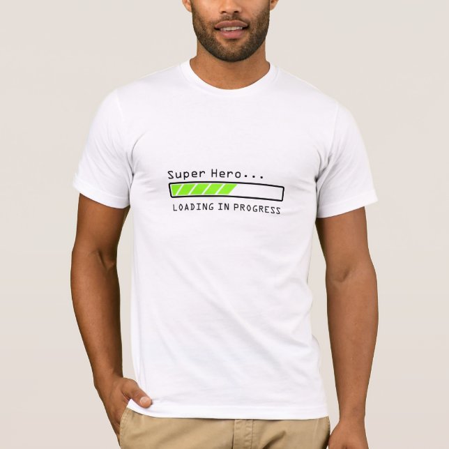 Super Hero... loading in progress bar icon, shirt. T-Shirt (Front)