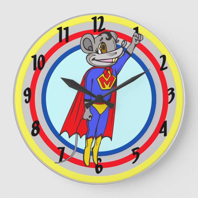 Super Hero Mouse Wall Clock (Front)