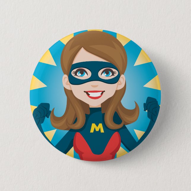 Super Hero Mum 6 Cm Round Badge (Front)