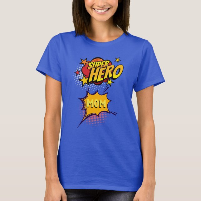 Super Hero Mum Comic Book Style T-Shirt (Front)
