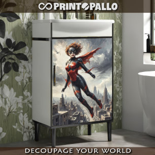 Super hero mum in 1950 comics tissue paper