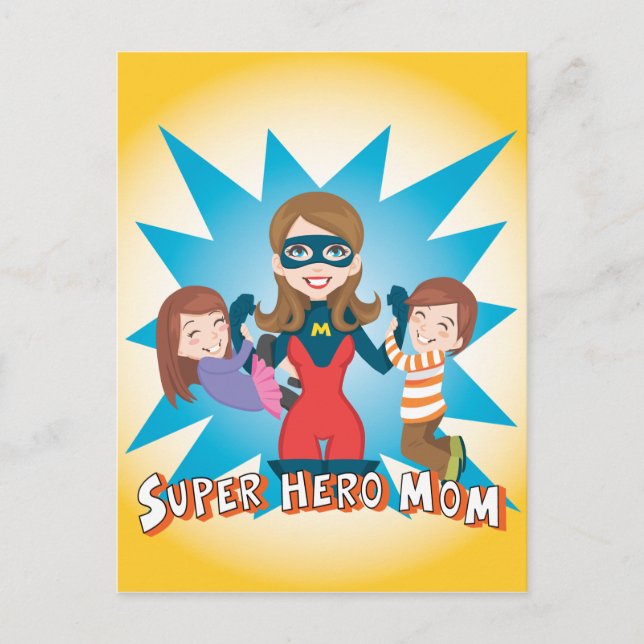 Super Hero Mum Postcard (Front)