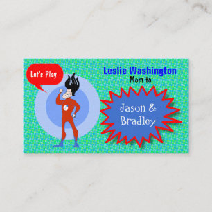 Super Hero Mummy Play Date Card