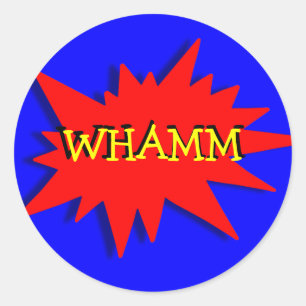 Super-hero Party Theme Red Blue Classic Round Sticker