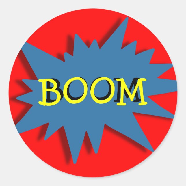 Super-hero Party Theme Red Blue Classic Round Sticker (Front)