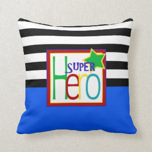 Super Hero Pillow   Blue, Black, Red, Green