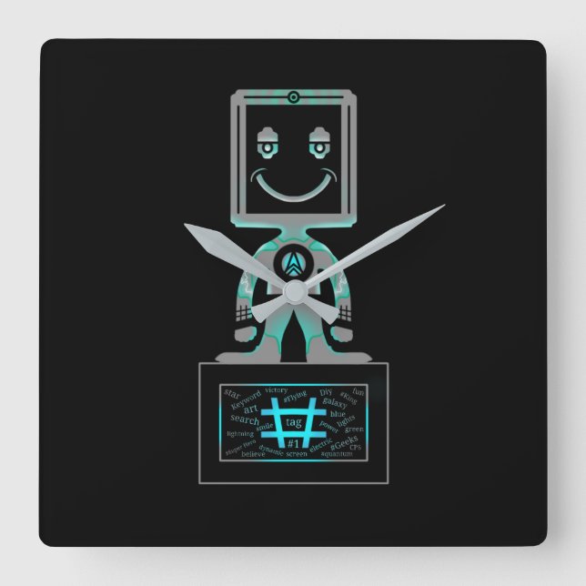 #Super Hero Square Wall Clock (Front)