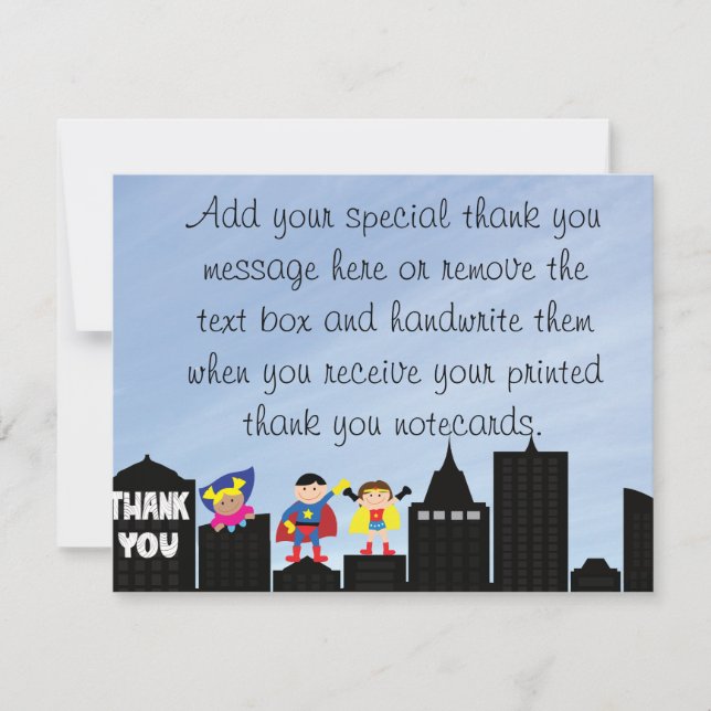 Super Hero Thank You Cards (Front)