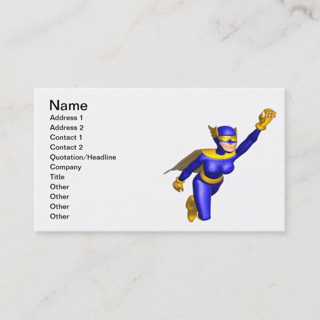 Super Hero Woman Business Card (Front)