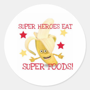 Super Heroes EAT Super Foods Classic Round Sticker