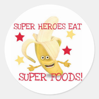 Super Heroes EAT Super Foods Classic Round Sticker